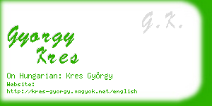 gyorgy kres business card